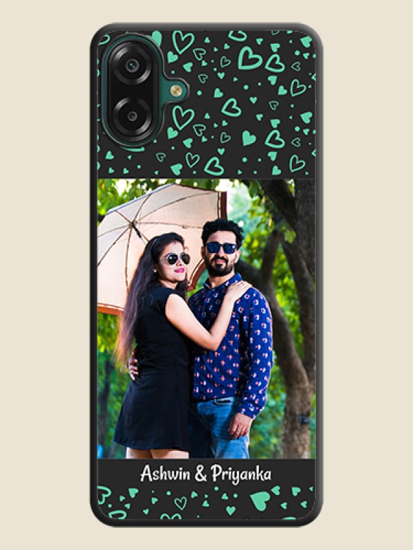 Sea Green Indefinite Love Pattern on Photo On Space Black Custom Soft Matte Mobile Back Cover - Samsung Galaxy M17e