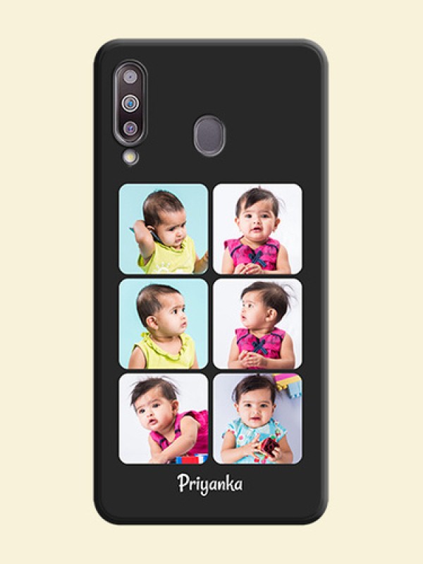Floral Art with 6 Image Holder - Photo on Space Black Soft Matte Mobile Case - Galaxy M30