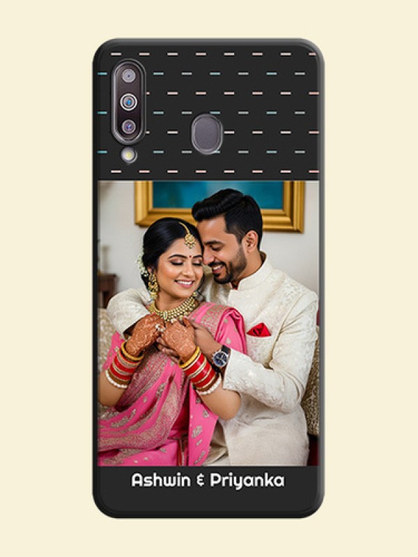 Line Pattern Design with Text on Space Black Custom Soft Matte Phone Back Cover - Galaxy M30