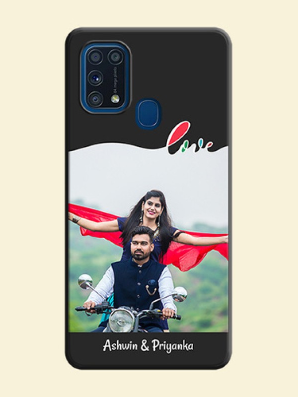 Fall in Love Pattern with Picture on Photo on Space Black Soft Matte Mobile Case - Galaxy M31 Prime Edfition