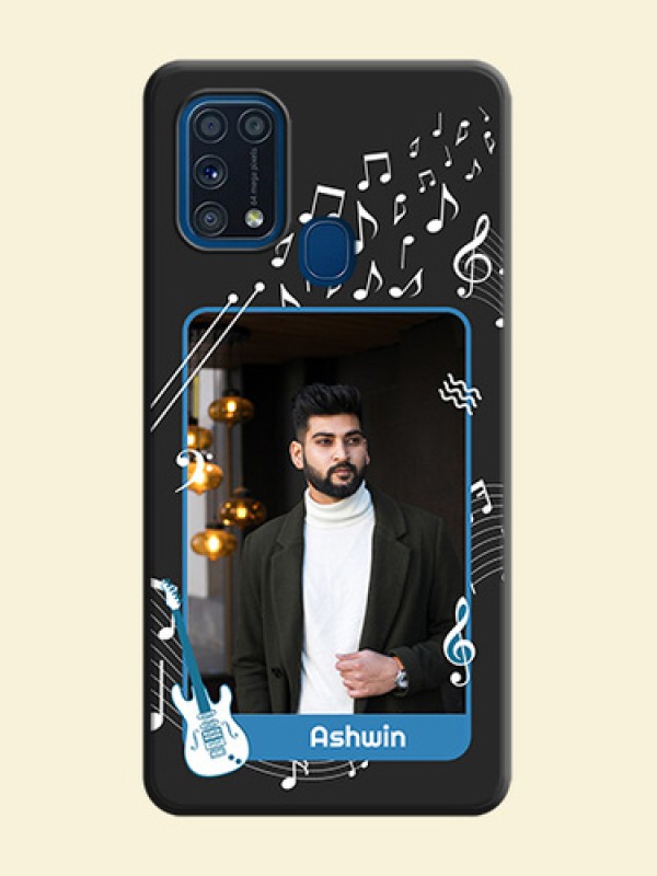 Musical Theme Design with Text - Photo on Space Black Soft Matte Mobile Case - Galaxy M31