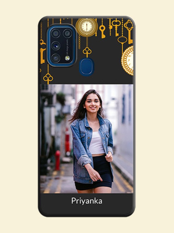 Decorative Design with Text on Space Black Custom Soft Matte Back Cover - Galaxy M31