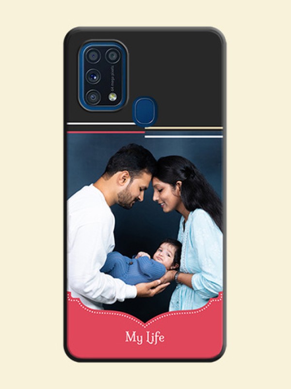 Classic Plain Design with Name - Photo on Space Black Soft Matte Phone Cover - Galaxy M31