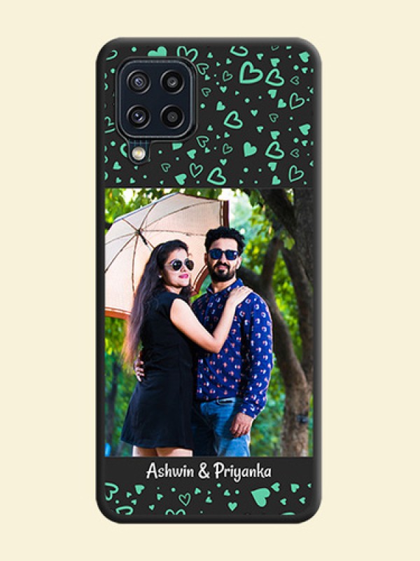 Sea Green Indefinite Love Pattern on Photo on Space Black Soft Matte Mobile Cover - Galaxy M32 4G Prime Edition