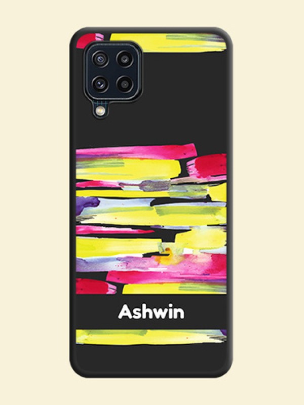 Brush Coloured on Space Black Personalized Soft Matte Phone Covers - Galaxy M32 4G Prime Edition