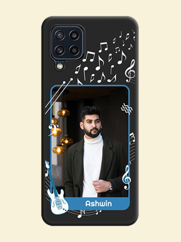 Musical Theme Design with Text on Photo on Space Black Soft Matte Mobile Case - Galaxy M32 4G Prime Edition