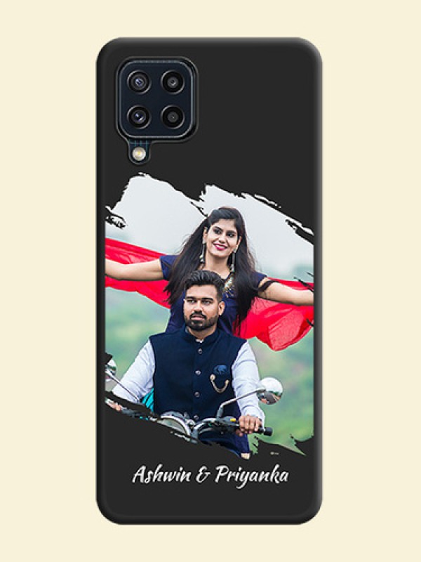 Grunge Brush Strokes on Photo on Space Black Soft Matte Back Cover - Galaxy M32 4G Prime Edition