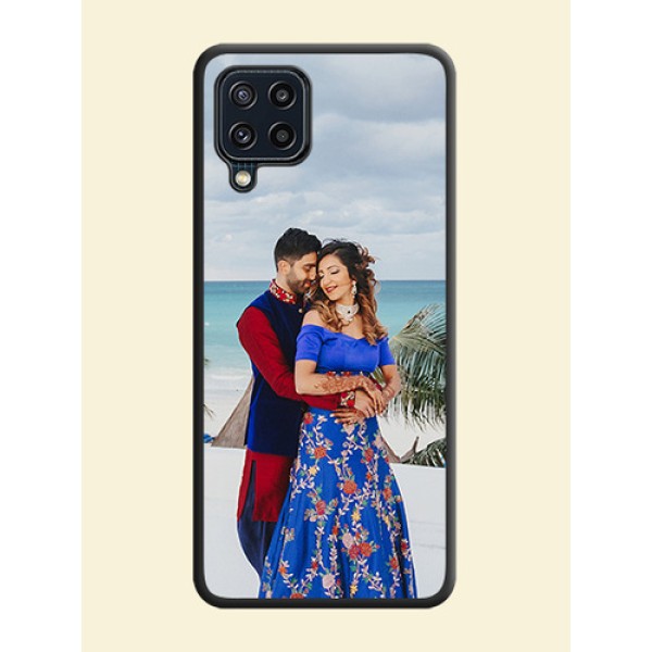 Full Single Pic Upload On Space Black Personalized Soft Matte Phone Covers -Samsung Galaxy M32 4G Prime Edition