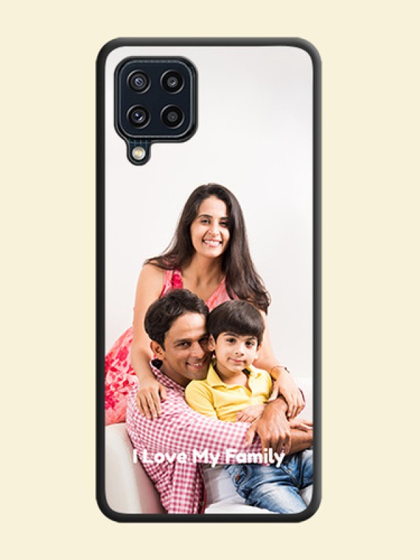 Full Single Pic Upload With Text On Space Black Personalized Soft Matte Phone Covers -Samsung Galaxy M32 4G Prime Edition