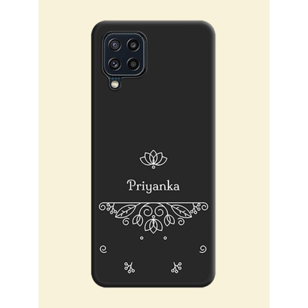 Lotus Garden Custom Text On Space Black Personalized Soft Matte Phone Covers -Samsung Galaxy M32 4G Prime Edition