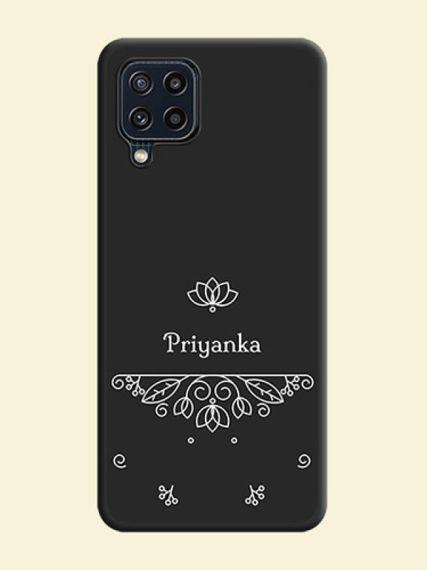 Lotus Garden Custom Text On Space Black Personalized Soft Matte Phone Covers -Samsung Galaxy M32 4G Prime Edition