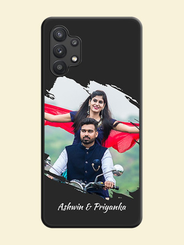 Grunge Brush Strokes on Photo on Space Black Soft Matte Back Cover - Galaxy M32 5G