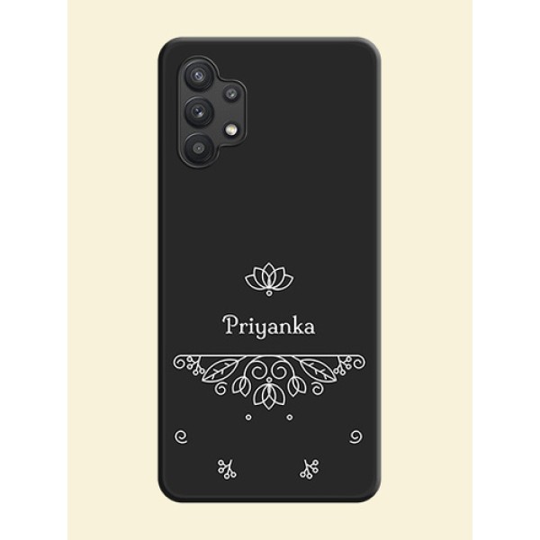 Lotus Garden Custom Text On Space Black Personalized Soft Matte Phone Covers -Samsung Galaxy M32 5G