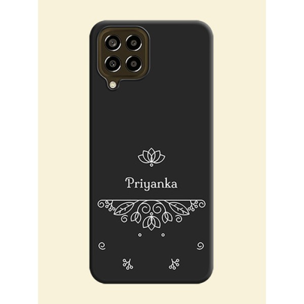 Lotus Garden Custom Text On Space Black Personalized Soft Matte Phone Covers -Samsung Galaxy M33 5G