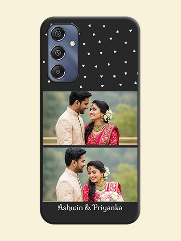 Miniature Love Symbols with Name on Space Black Custom Soft Matte Back Cover - Galaxy M34 5G