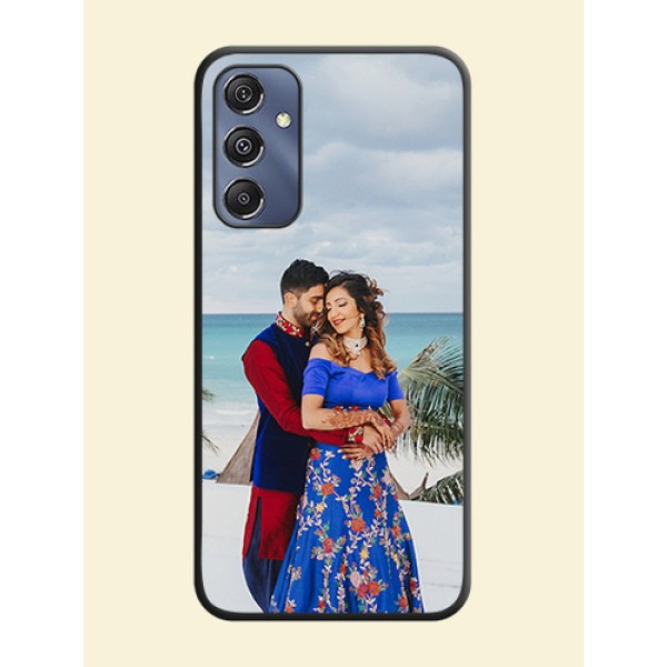 Full Single Pic Upload On Space Black Personalized Soft Matte Phone Covers - Galaxy M34 5G Full Single Pic Upload On Space Black Personalized Soft Matte Phone Covers - Galaxy M34 5G