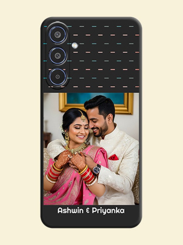 Line Pattern Design with Text On Space Black Custom Soft Matte Mobile Back Cover - Samsung Galaxy M35 5G