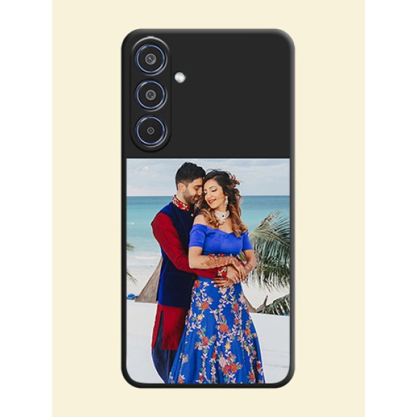 Image Upload With Space Black Color On Custom Soft Matte Mobile Back Cover - Samsung Galaxy M35 5G