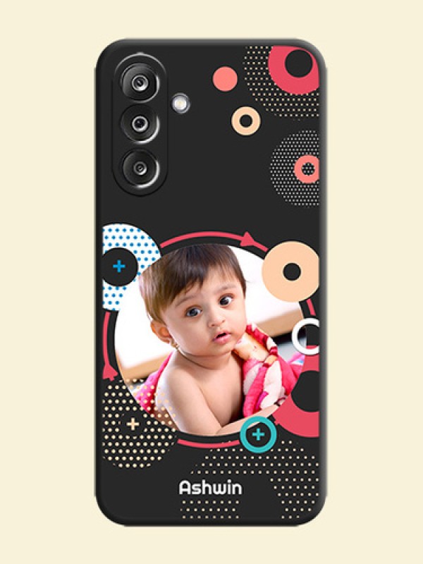Multicoloured Round Image On Space Black Custom Soft Matte Mobile Back Cover - Samsung Galaxy M36 5G