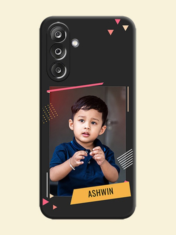 Photo Frame with Triangle Small Dots on Photo On Space Black Custom Soft Matte Mobile Back Cover - Samsung Galaxy M36 5G