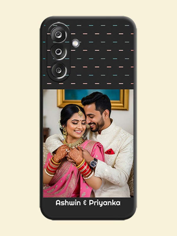 Line Pattern Design with Text On Space Black Custom Soft Matte Mobile Back Cover - Samsung Galaxy M36 5G