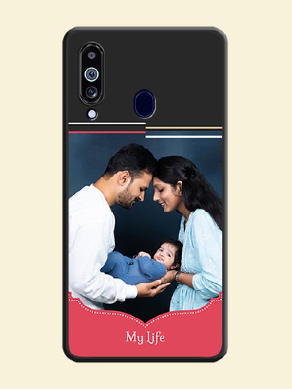 Classic Plain Design with Name on Photo on Space Black Soft Matte Phone Cover - Galaxy M40