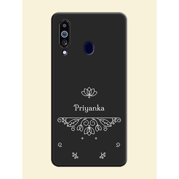 Lotus Garden Custom Text On Space Black Personalized Soft Matte Phone Covers -Samsung Galaxy M40