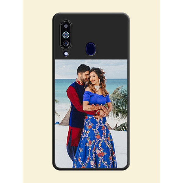 Image Upload With Space Black Color On Custom Soft Matte Mobile Back Cover - Samsung Galaxy M40