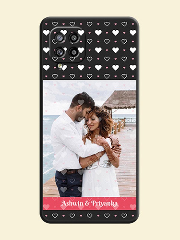 White Color Love Symbols with Text Design on Photo on Space Black Soft Matte Phone Cover - Galaxy M42 5G
