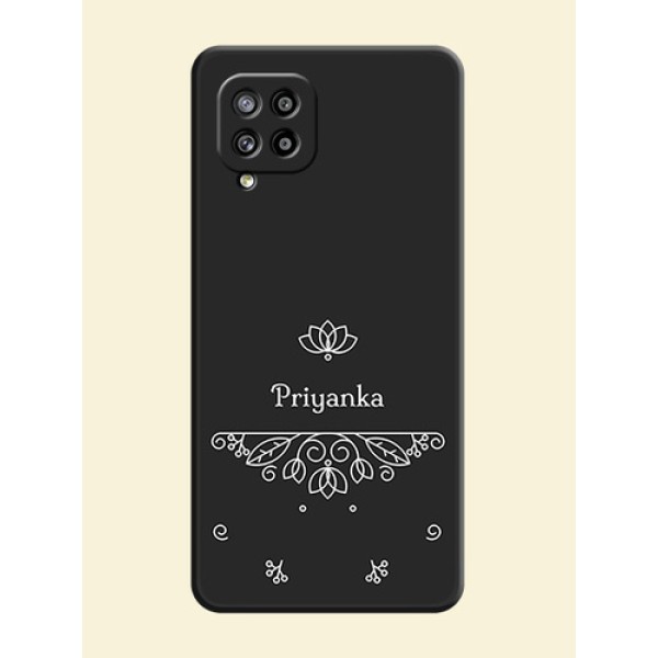 Lotus Garden Custom Text On Space Black Personalized Soft Matte Phone Covers -Samsung Galaxy M42 5G