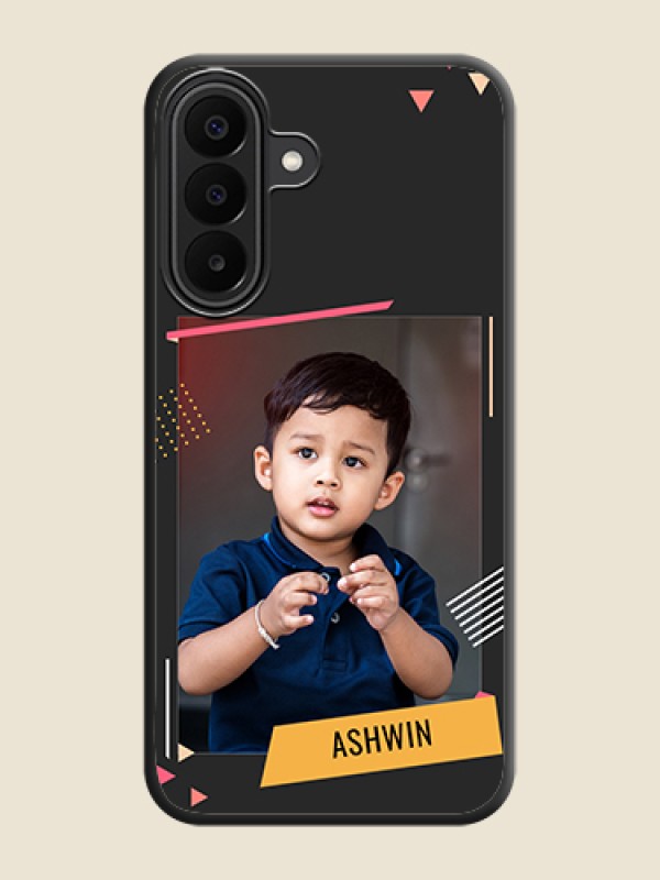 Photo Frame with Triangle Small Dots on Photo On Space Black Custom Soft Matte Mobile Back Cover - Samsung Galaxy M47 5G