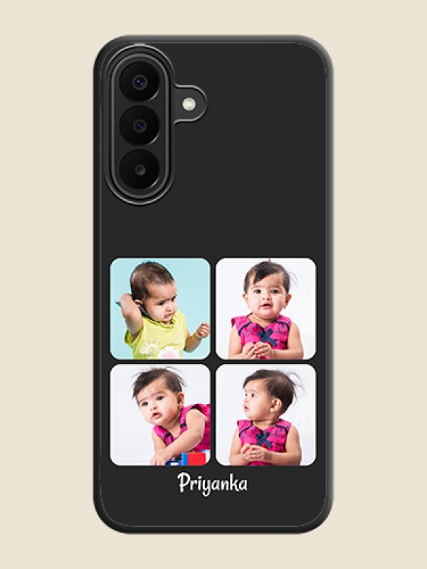 Floral Art with 6 Image Holder on Photo On Space Black Custom Soft Matte Mobile Back Cover - Samsung Galaxy M47 5G