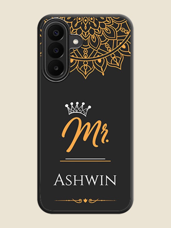 Mr Name with Floral Design On Space Black Custom Soft Matte Mobile Back Cover - Samsung Galaxy M47 5G