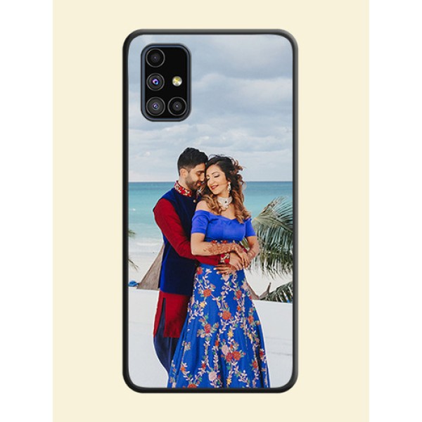 Full Single Pic Upload On Space Black Personalized Soft Matte Phone Covers -Samsung Galaxy M51