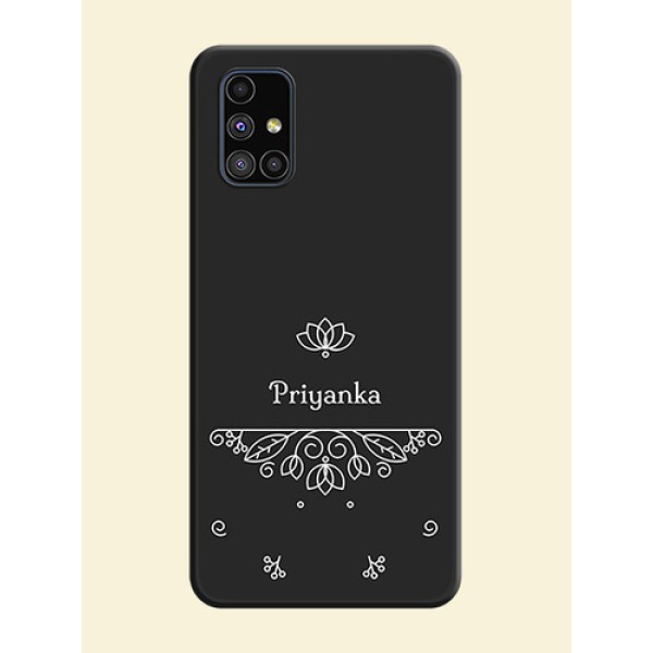 Lotus Garden Custom Text On Space Black Personalized Soft Matte Phone Covers -Samsung Galaxy M51