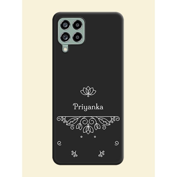 Lotus Garden Custom Text On Space Black Personalized Soft Matte Phone Covers -Samsung Galaxy M53 5G