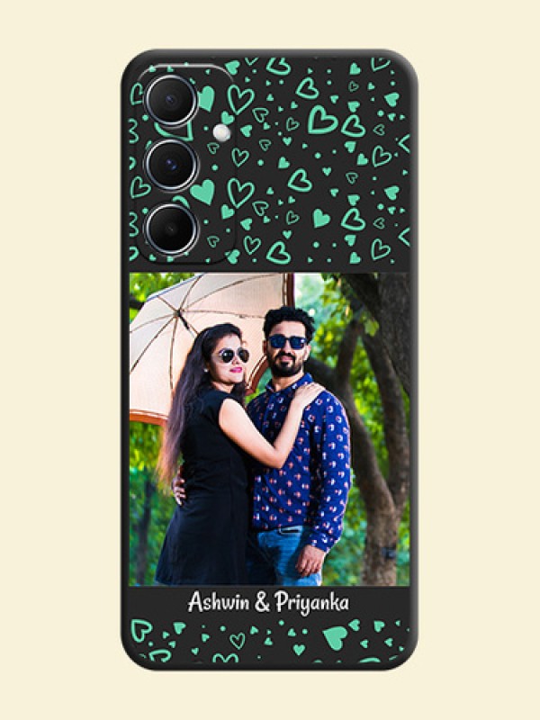 Sea Green Indefinite Love Pattern on Photo On Space Black Custom Soft Matte Mobile Back Cover - Galaxy M55 5G