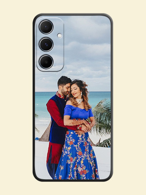 Full Single Pic Upload On Space Black Custom Soft Matte Mobile Back Cover - Galaxy M55 5G