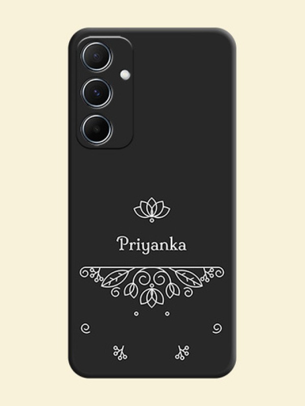 Lotus Garden Custom Text On Space Black Custom Soft Matte Mobile Back Cover - Galaxy M55 5G