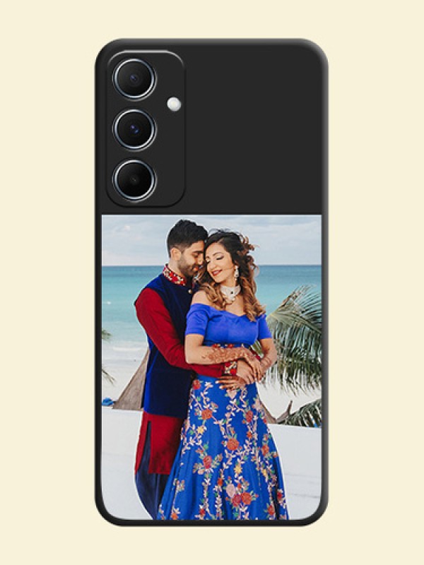 Image Upload With Space Black Color On Custom Soft Matte Mobile Back Cover - Samsung Galaxy M55 5G