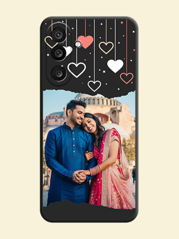 Love Hangings with Splash Wave Picture On Space Black Custom Soft Matte Mobile Back Cover - Samsung Galaxy M56 5G