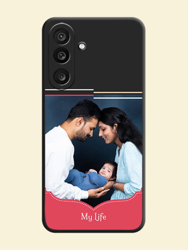 Classic Plain Design with Name On Space Black Custom Soft Matte Mobile Back Cover - Samsung Galaxy M56 5G