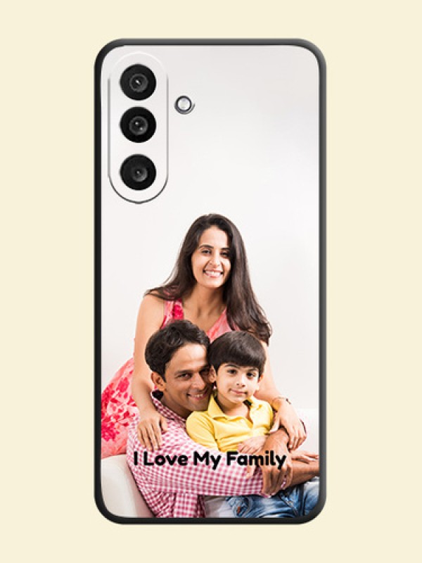 Full Single Pic Upload With Text On Space Black Custom Soft Matte Mobile Back Cover - Samsung Galaxy M56 5G