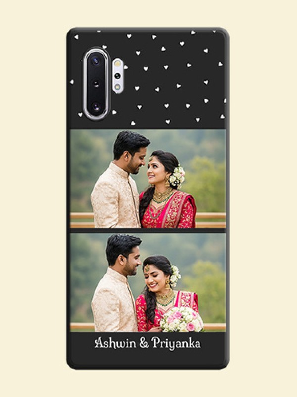 Miniature Love Symbols with Name on Space Black Custom Soft Matte Back Cover - Galaxy Note 10 Plus