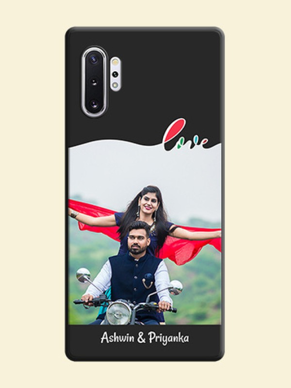 Fall in Love Pattern with Picture - Photo on Space Black Soft Matte Mobile Case - Galaxy Note 10 Plus