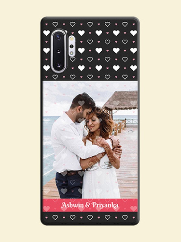 White Color Love Symbols with Text Design - Photo on Space Black Soft Matte Phone Cover - Galaxy Note 10 Plus