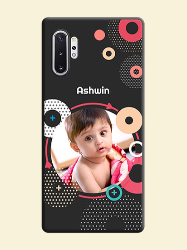 Multicoloured Round Image on Personalised Space Black Soft Matte Cases - Galaxy Note 10 Plus