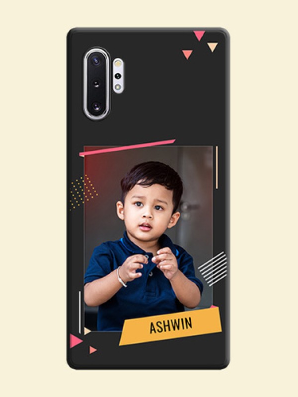 Photo Frame with Triangle Small Dots - Photo on Space Black Soft Matte Back Cover - Galaxy Note 10 Plus