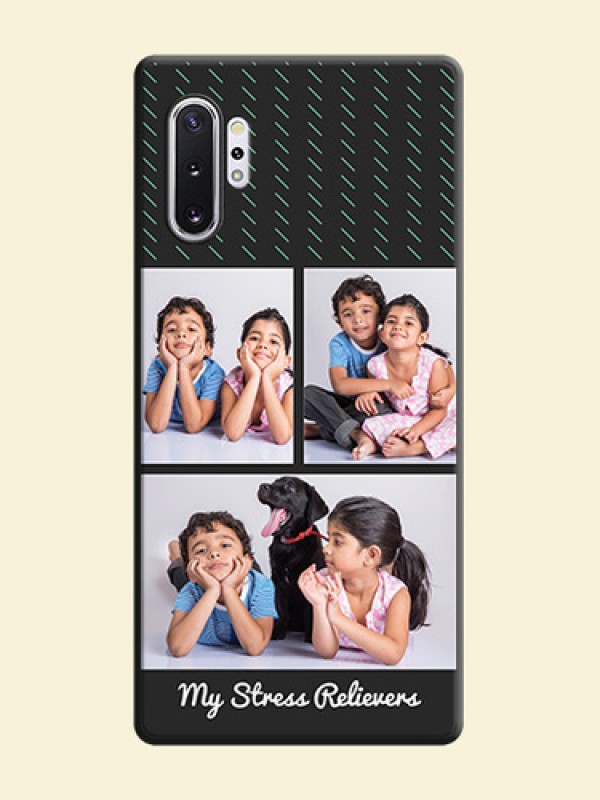 Cross Dotted Pattern with 2 Image Holder  on Personalised Space Black Soft Matte Cases - Galaxy Note 10 Plus