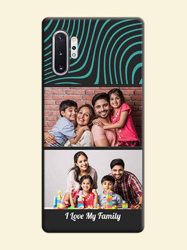 Wave Pattern with 2 Image Holder on Space Black Personalized Soft Matte Phone Covers - Galaxy Note 10 Plus